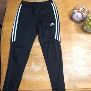 Adidas black and white joggers